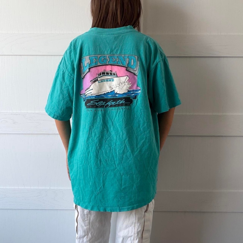 Vintage 90s Legend Seaforth Sportfishing San Diego Pocket Tee